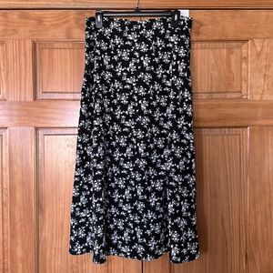 NWT Floerns Women's Boho Floral High Waist Split A Line Midi Skirt